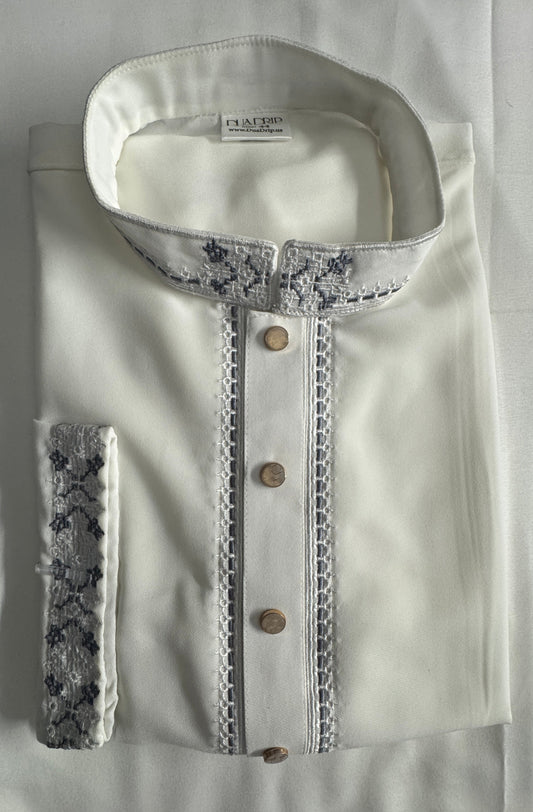Dua Drip embroidery white Punjabi