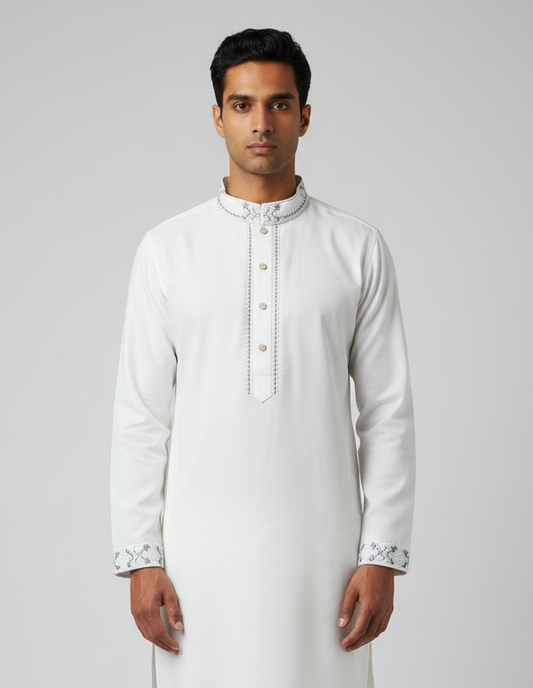 Dua Drip embroidery white Punjabi