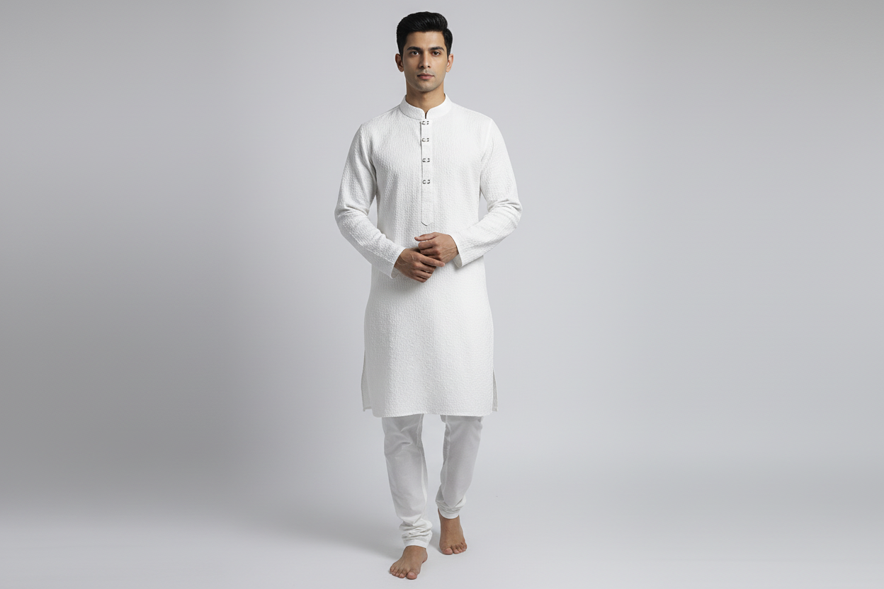 Exclusive white Punjabi/Kurta -Free Shipping