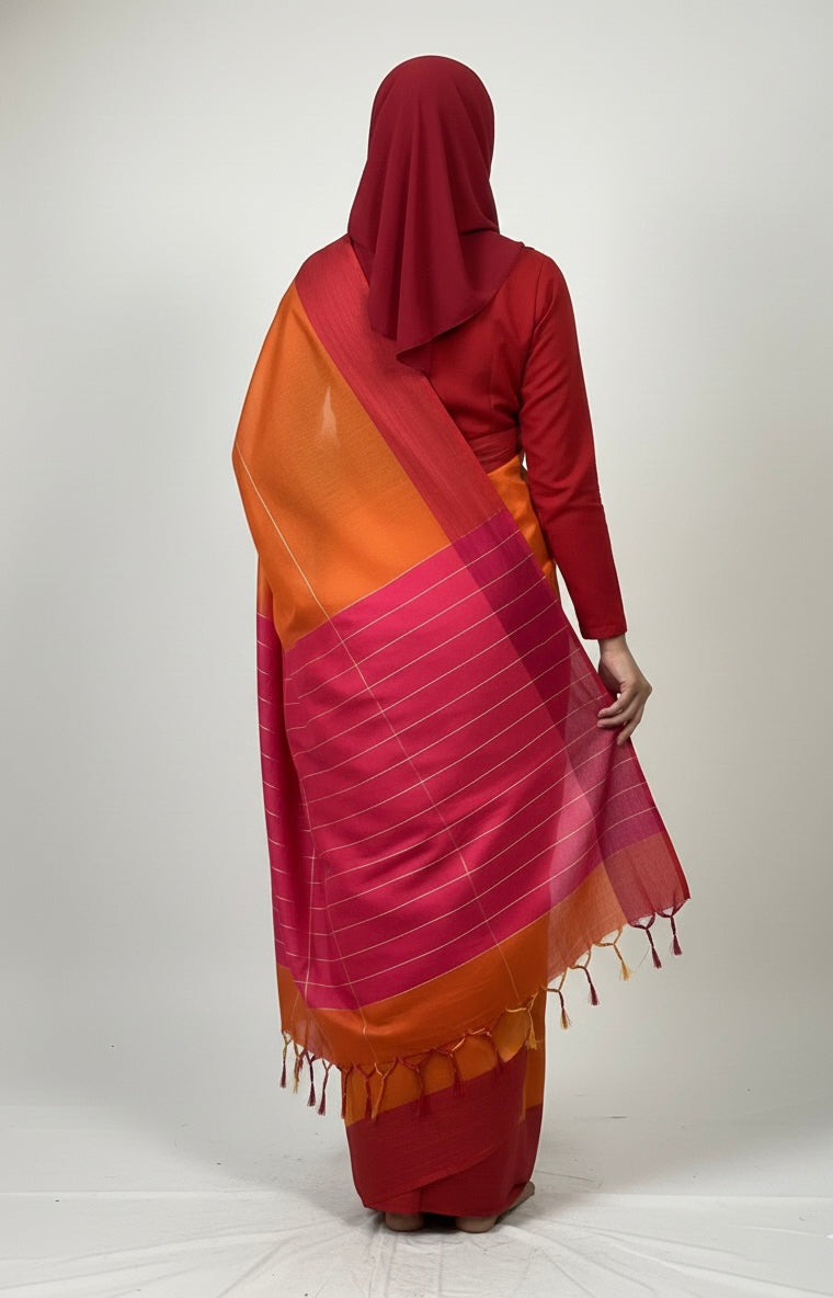 Orange Group Saree | Free Shipping on 12+ Orders