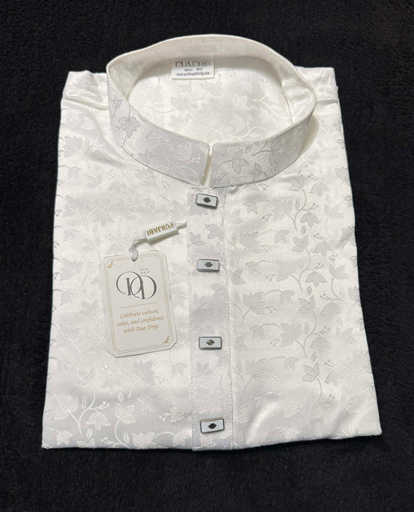 Dua Drip Premium White floral Punjabi | Free Shipping