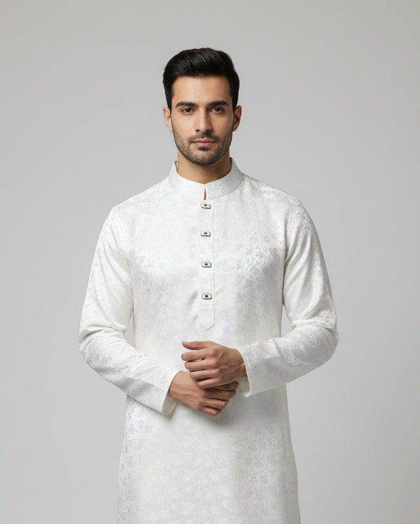 Dua Drip Premium White floral Punjabi | Free Shipping