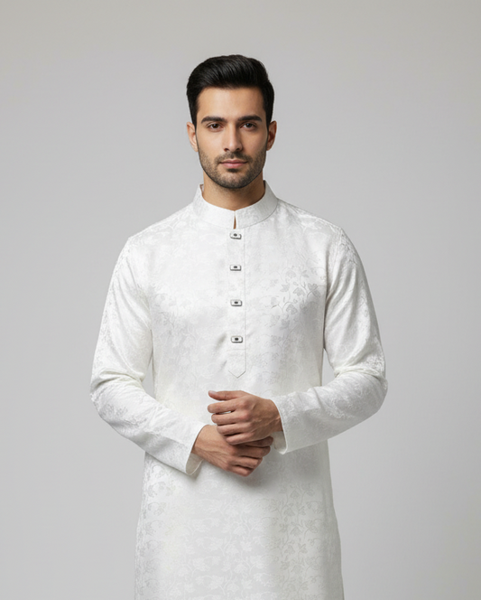 Dua Drip Premium White floral Punjabi | Free Shipping