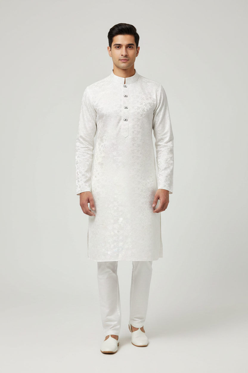 Dua Drip Premium White floral Punjabi | Free Shipping