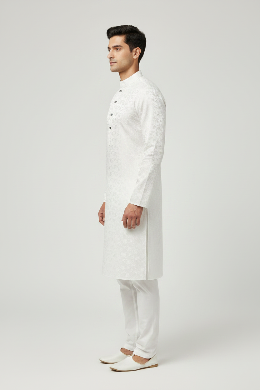 Dua Drip Premium White floral Punjabi | Free Shipping