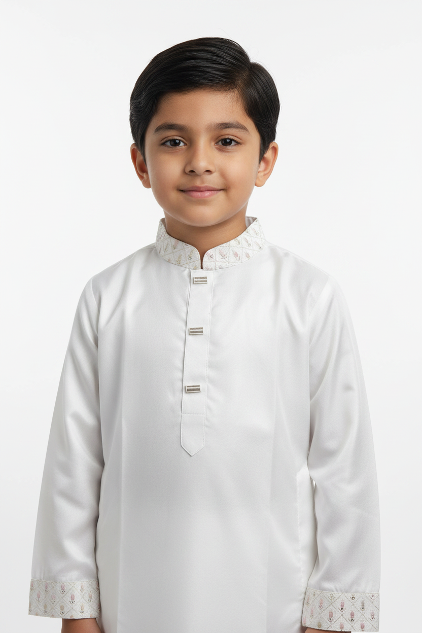 Kid’s white Punjabi/Kurta | Free Shipping