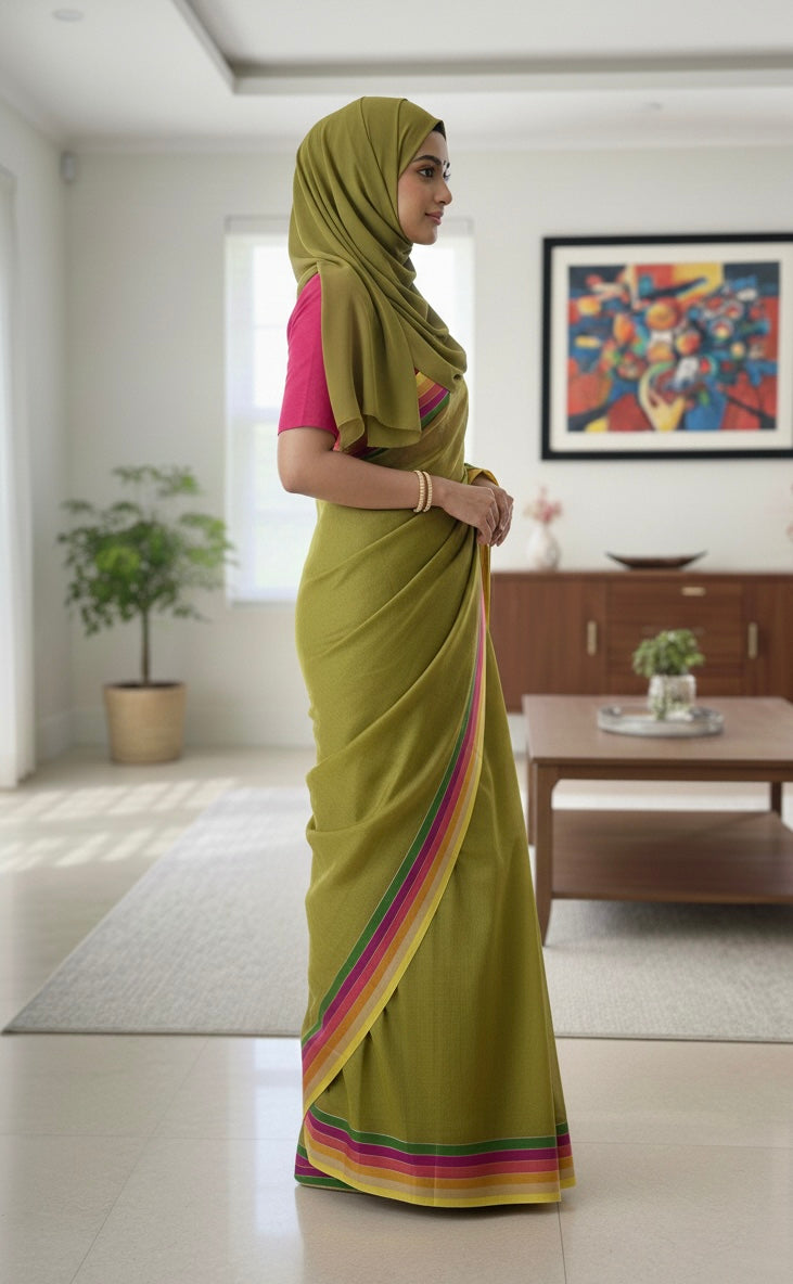 Olive Green Group Saree | Free Shipping on 12+ Orders