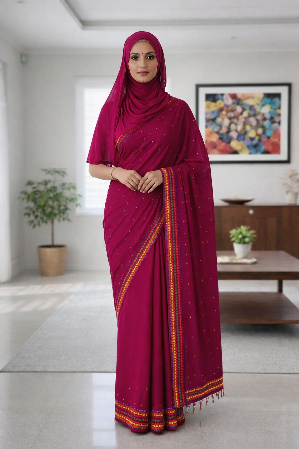 Deep Magenta | Group Saree | Free Shipping on 12+ Orders
