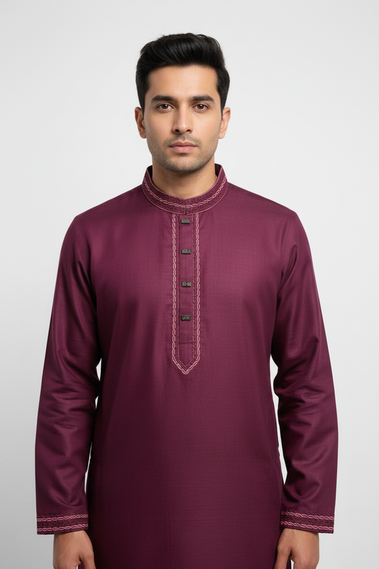 Pink Embroidery design Punjabi/ Kurta - Free Shipping