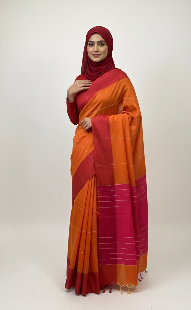 Orange Group Saree | Free Shipping on 12+ Orders
