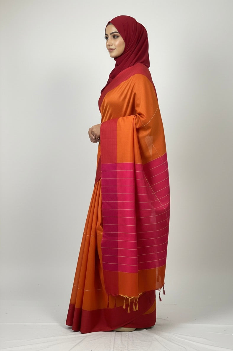Orange Group Saree | Free Shipping on 12+ Orders