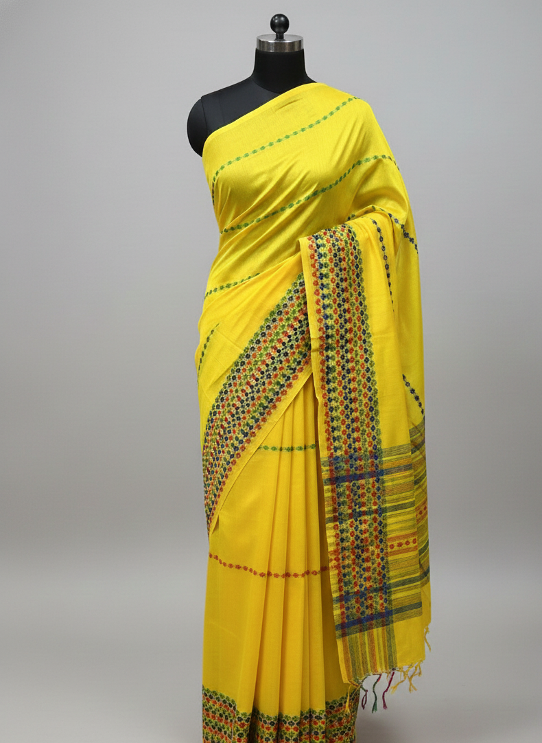 Yellow Group Saree | Free Shipping on 12+ Orders
